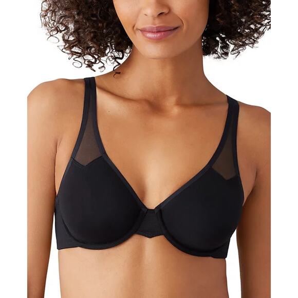 Wacoal Women's Body By 2.0 Mesh-Detail Underwire Bra Black Size 38DDD NWT